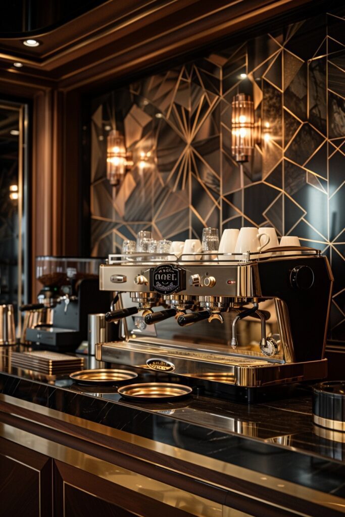 11. Art Deco Luxe Coffee Bar
