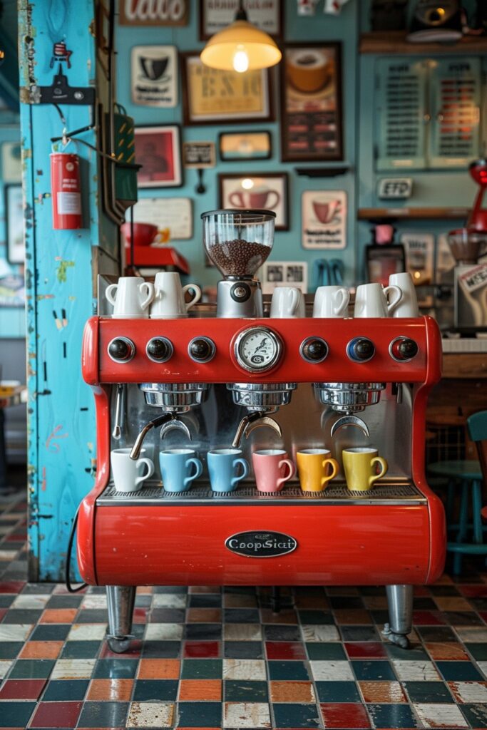 14. Bold Retro Pop Coffee Bar