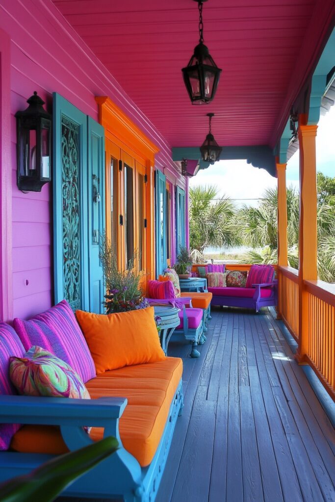 14. Colorful Porch Design Ideas
