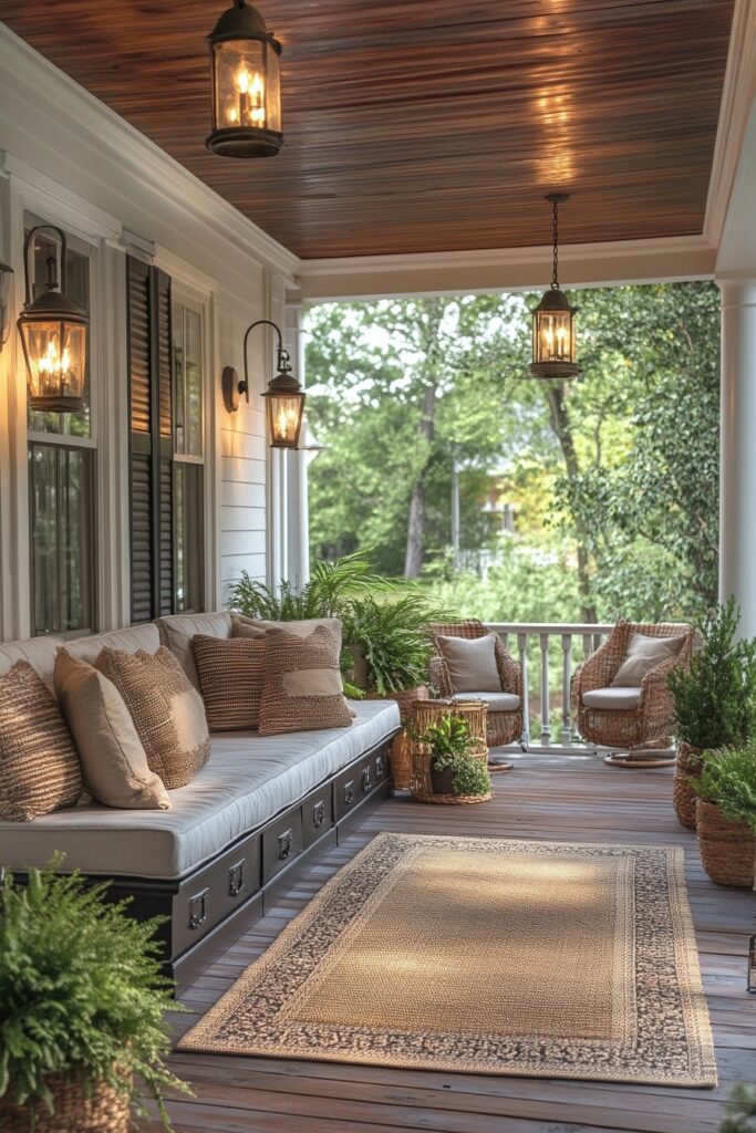 23. Clever Hidden Porch Storage