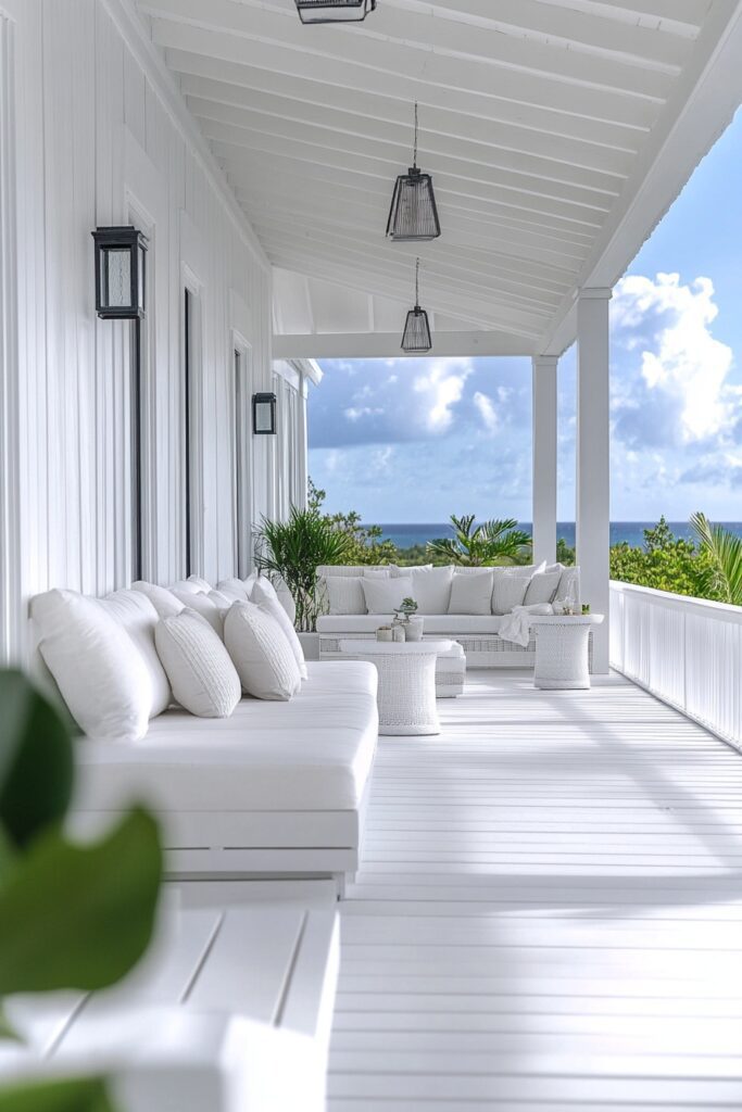 15. Crisp All-White Porch Ideas