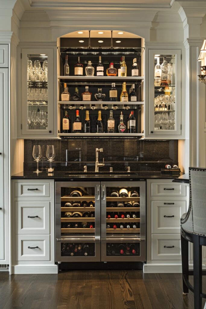 9. Wine Connoisseur Kitchens with Refined Storage