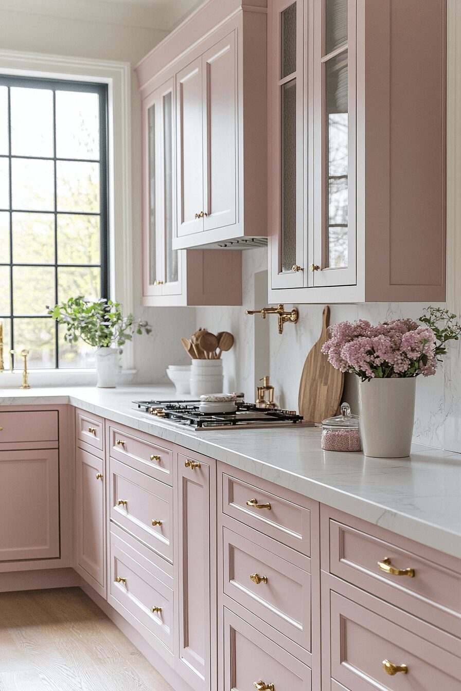 1. Soft Pink Peaceful Kitchen