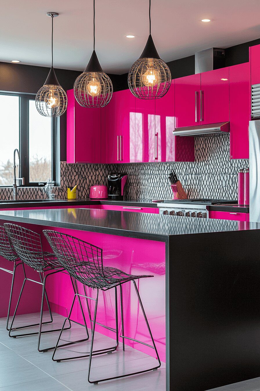 2. Bold Fuchsia Flash Kitchen