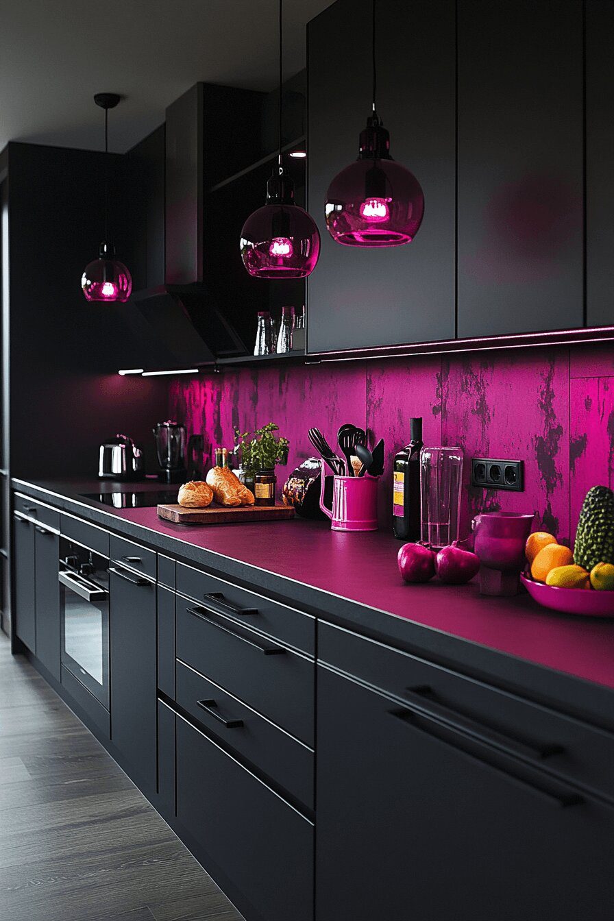 18. Deep Pink Twist Kitchen