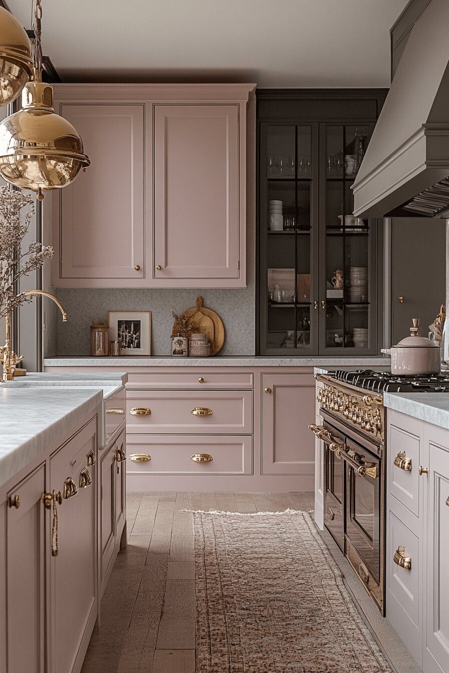 21. Soft Taupe and Pink Kitchen