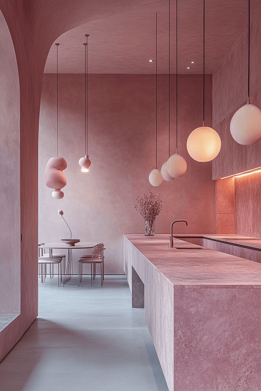 16. Muted Pink Calming Kitchen