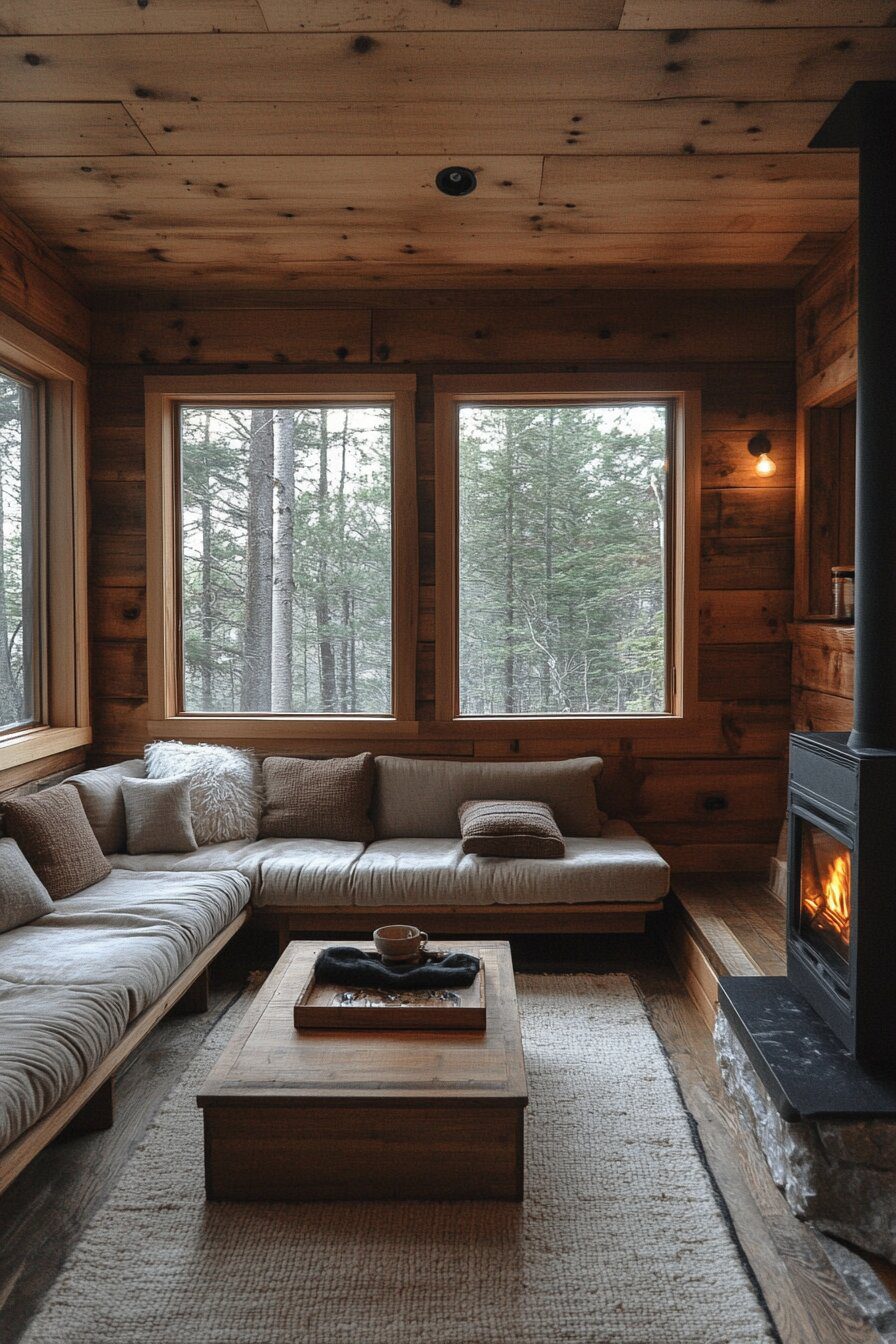 3. Minimalist Cabin Comfort Style