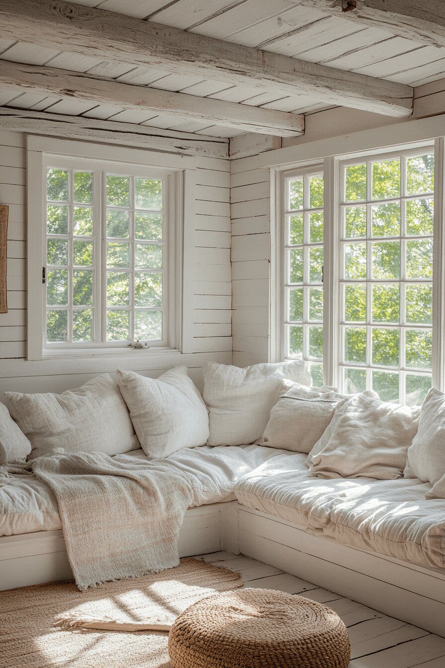 7. Bright White Cabin Spaces